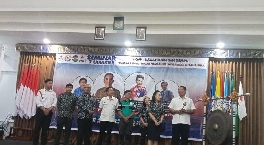 Sigap; Siaga Hujan dan Gempa. Budaya Aman, Belajar Nyaman di Universitas Dhyana Pura. Dibuka Wakil Rektor I Bidang Akademik, Riset dan Inovasi